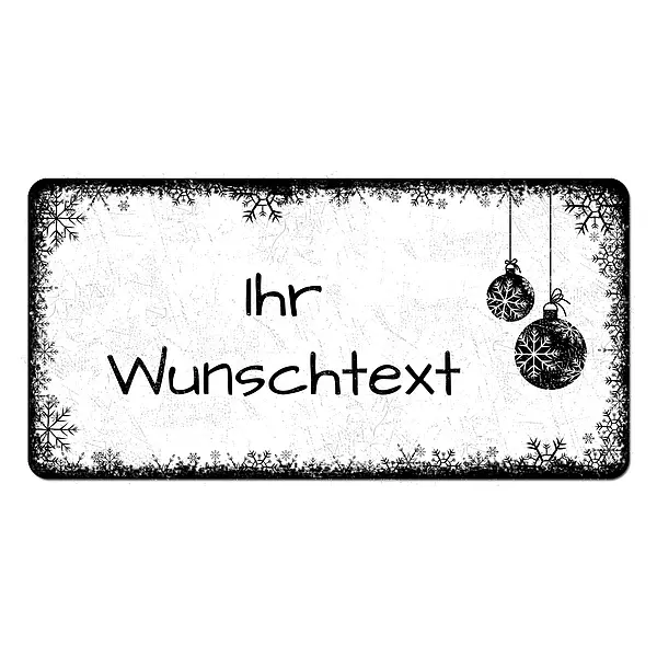 Winterdeko Schild mit eigenem Text