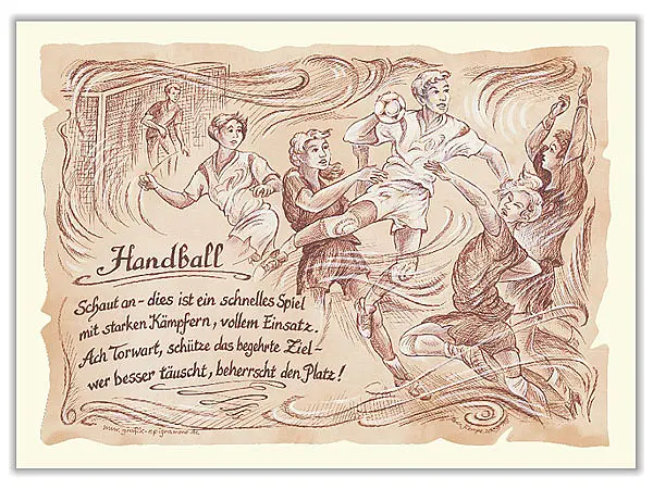 Sportbild Handball - braun / schwarz