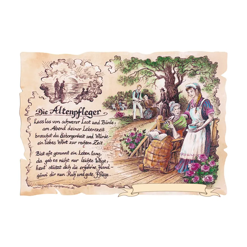 Kunstbild Altenpfleger mit Wunschtext