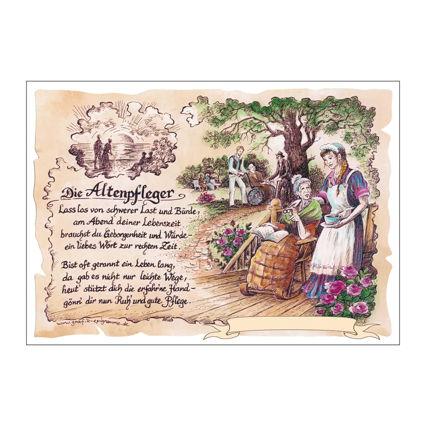Bild Altenpfleger mit Wunschtext