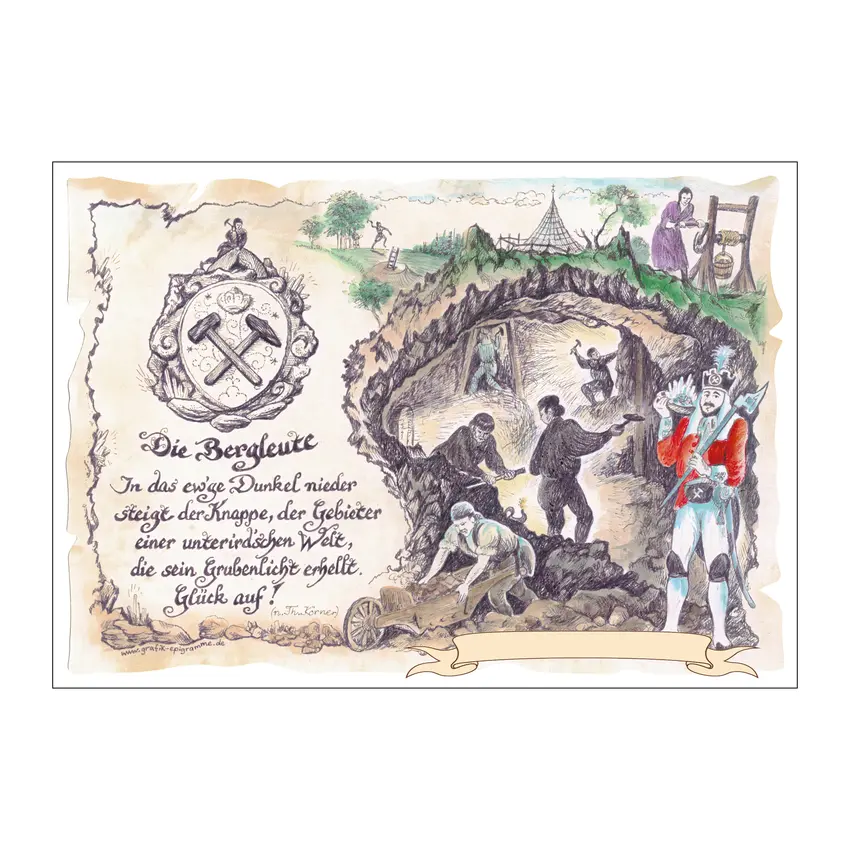 Bild Bergleute mit Wunschtext