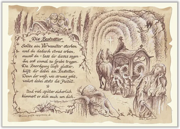 Kunstbild Bestatter - braun/schwarz