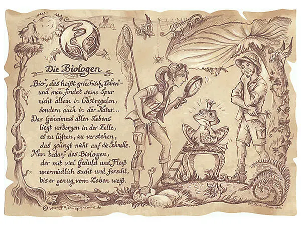 Kunstbild Biologe - braun / schwarz