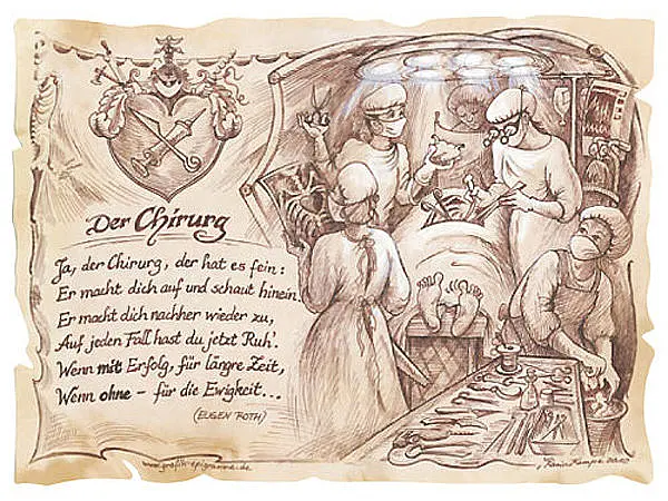 Kunstbild Chirurg - braun / schwarz