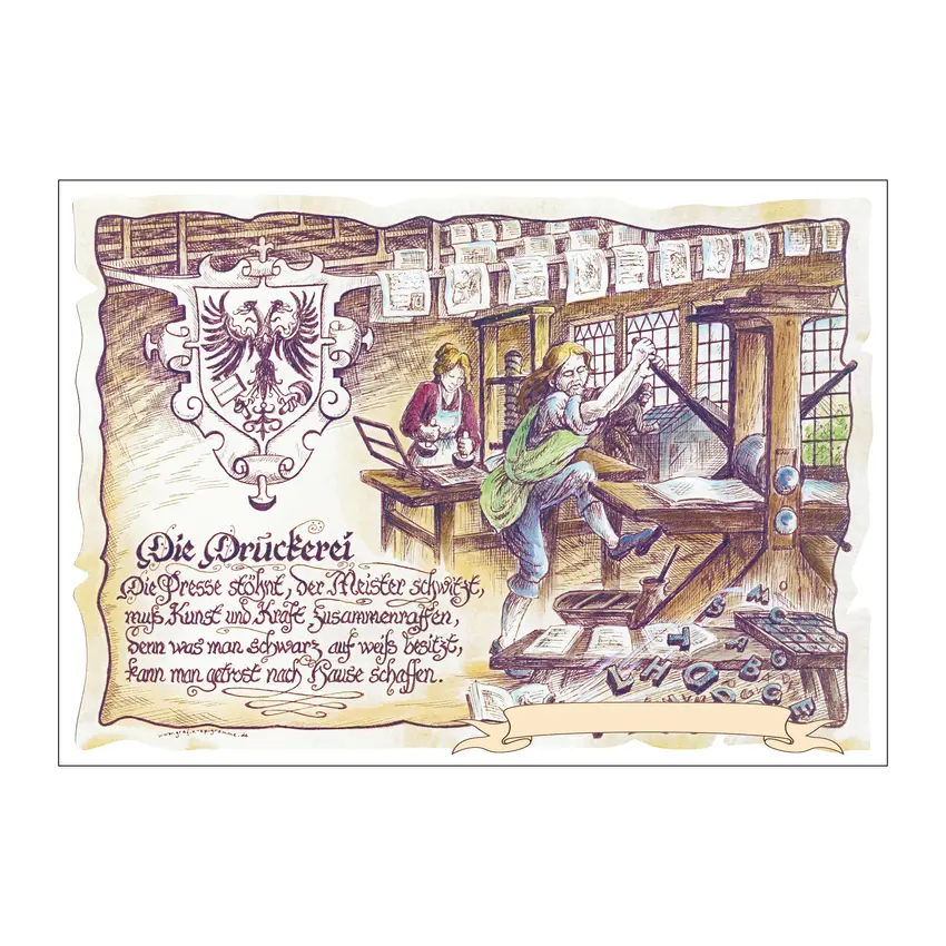 Zunftbild Druckerei mit Wunschtext