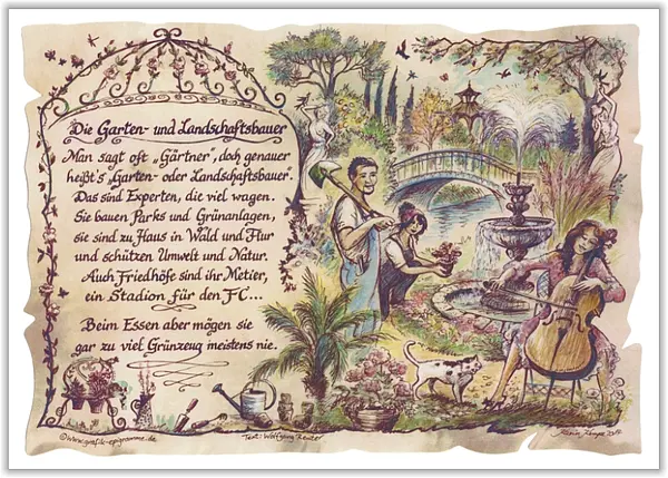 Zunftbild Garten- und Landschaftsbauer - farbig