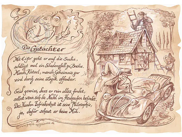 Kunstbild Gutachter - braun / schwarz