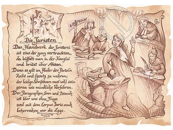 Kunstbild Jurist - braun / schwarz
