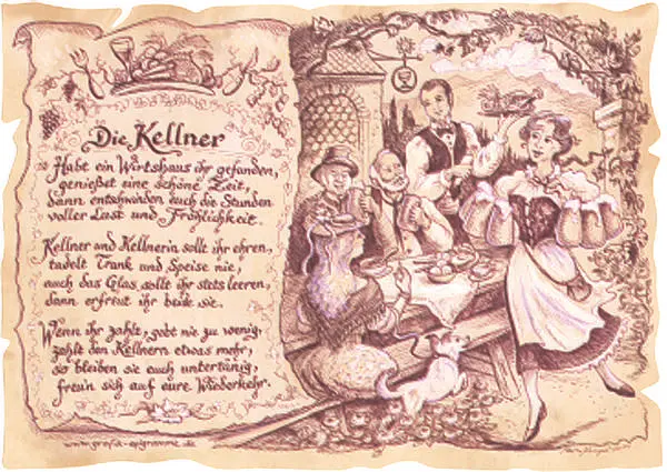 Kunstbild Kellner - braun / schwarz