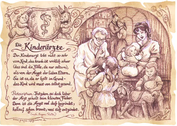 Zunftbild Kinderarzt - braun / schwarz