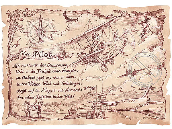 Kunstbild Pilot - braun / schwarz