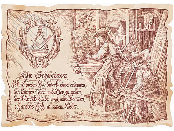 Kunstbild Schreiner - braun / schwarz