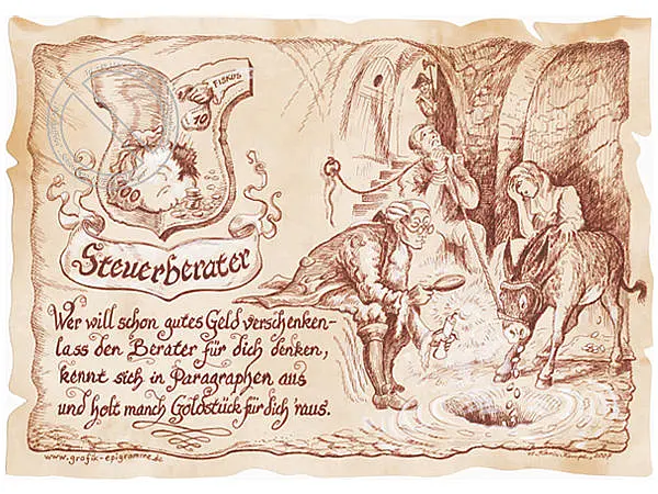 Kunstbild Steuerberater - braun / schwarz