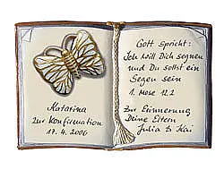 Artelithschild als Buch für Ehrungen und besondere Anlässe Größe: 20x13 cm 