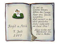 Artelithschild als Buch für Ehrungen und besondere Anlässe Größe: 27x22 cm 