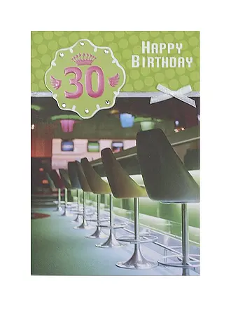 Geburtstagskarte zum 30. Geburtstag mit Briefumschlag
