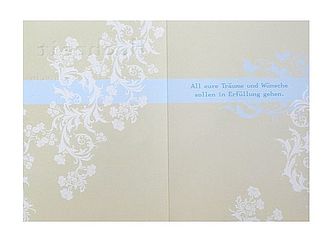 Hochzeitskarte aufgeklappt Hochzeitskarte aufgeklappt