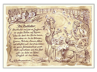Kunstbild Buchhalter - braun / schwarz Kunstbild Buchhalter - braun / schwarz