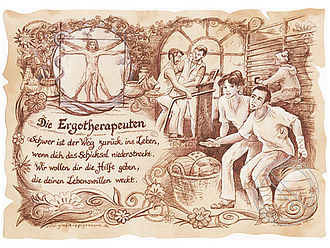 Kunstbild Ergotherapeut - braun / schwarz Kunstbild Ergotherapeut - braun / schwarz