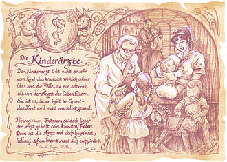 Zunftbild Kinderarzt - braun / schwarz Zunftbild Kinderarzt - braun / schwarz