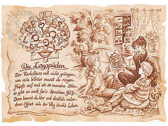 Kunstbild Logopäde - braun / schwarz