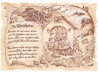 Kunstbild Versicherer - braun / schwarz Kunstbild Versicherer - braun / schwarz