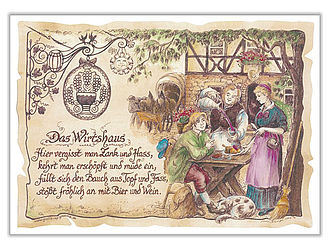 Zunftbild Wirtshaus - farbig