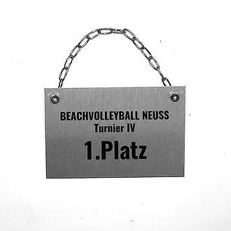 Personalsierung durch Schild mit Wunschtext