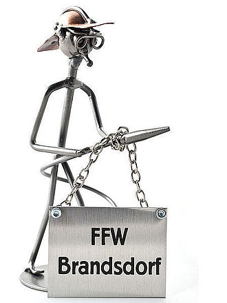 Schraubenmännchen Freiwillige Feuerwehr mit Schild Schraubenmännchen Freiwillige Feuerwehr mit Schild