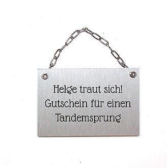Metallschild mit Wunschtext Metallschild mit Wunschtext