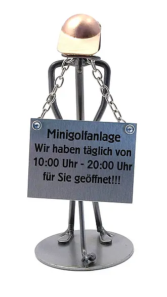 Schraubenmännchen Golfspieler mit Schild