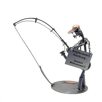 Schraubenmännchen Fischer mit Schild Schraubenmännchen Fischer mit Schild