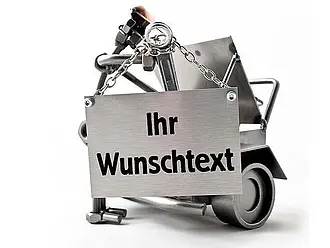 Schraubenmännchen Automechaniker mit Schild