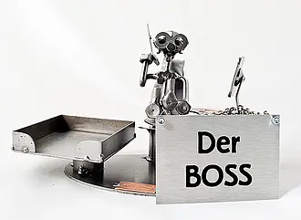 Schraubenmännchen Boss mit Schild