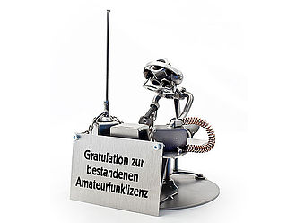 Schraubenmännchen Funker mit Schild Schraubenmännchen Funker mit Schild