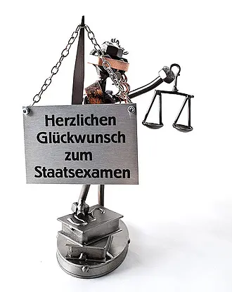 Schraubenmännchen Justitia mit Schild