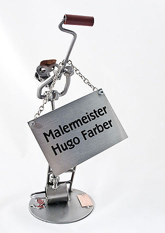 Schraubenmännchen Maler mit Schild Schraubenmännchen Maler mit Schild