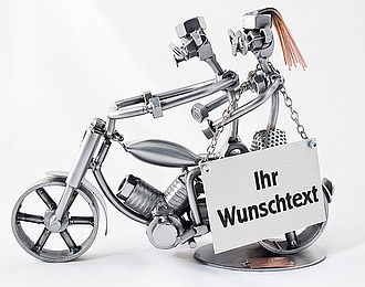 Schraubenfiguren Liebespaar auf Motorrad Schraubenfiguren Liebespaar auf Motorrad