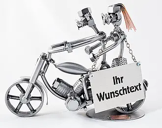 Schraubenfiguren Liebespaar auf Motorrad