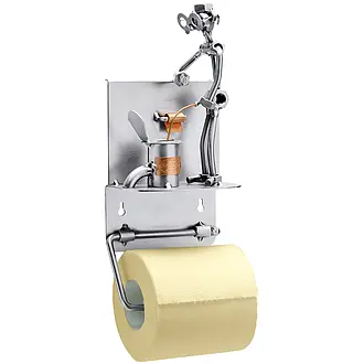 STEEMO Toilettenpapierhalter Schraubenmännchen – Lustige WC-Deko Aus Stahl, 11x6x22 Cm