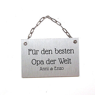 Metallschild mit Wunschtext Metallschild mit Wunschtext
