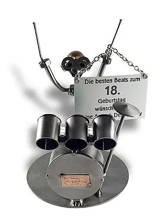 Schraubenfigur Schlagzeuger mit Schild