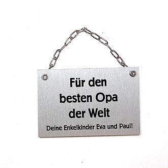 Metallschild mit Wunschtext Metallschild mit Wunschtext