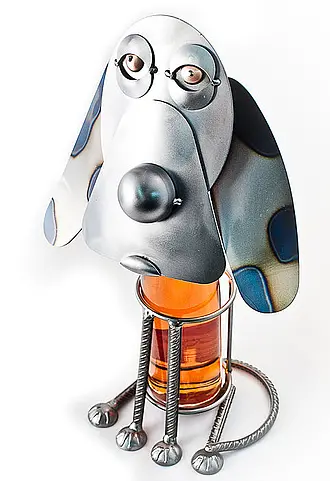 Weinflaschenhalter Hund