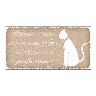 Aluschild im Vintage Look mit Wunschtext 300 x 150mm cappuccino