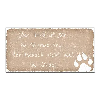 Aluschild im Vintage Look mit Wunschtext 300 x 150mm cappuccino