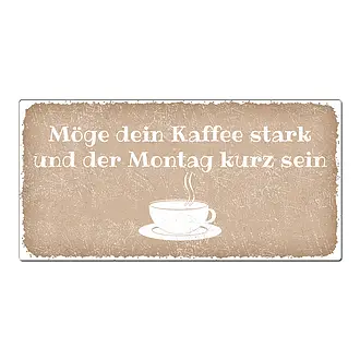 Aluschild im Vintage Look mit Wunschtext 300 x 150mm cappuccino