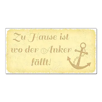 Aluschild im Vintage Look mit Wunschtext 300 x 150mm gelb