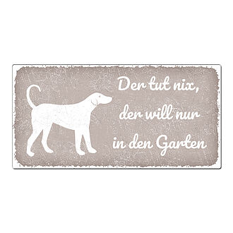 Aluschild im Vintage Look mit Wunschtext 300 x 150mm taupe Aluschild im Vintage Look mit Wunschtext 300 x 150mm taupe