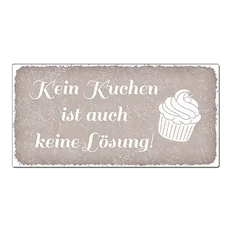 Aluschild im Vintage Look mit Wunschtext 300 x 150mm taupe